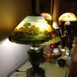 Scenic lamp on a table