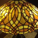 Top view of abstract antique vintage lamp