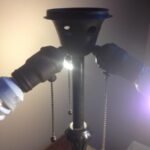 Led lamp in off position with black lamp holder