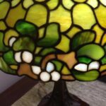 Sideview of green colored vintage lamp
