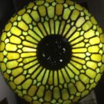 Top view of yellow colored vintage lamp