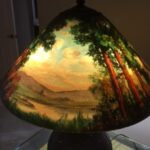 Sideview of nature view designed lamp on a table