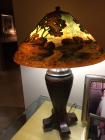 Brown colored flower design antique vintage lamp